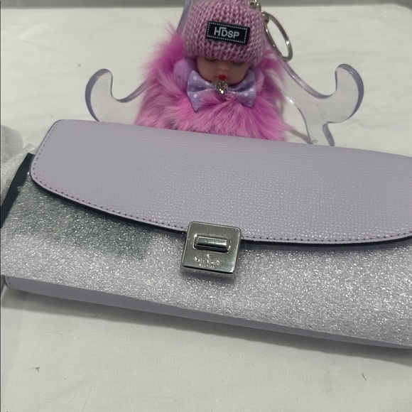 kate spade Lavender Clutch NWT and key charm - Picture 8 of 9